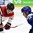 HELSINKI, FINLAND - DECEMBER 31: Canada's Dylan Strome #9 prepares to face-off against Sweden's Jakob Forsbacka Karlsson #12 during preliminary round action at the 2016 IIHF World Junior Championship. (Photo by Matt Zambonin/HHOF-IIHF Images)

